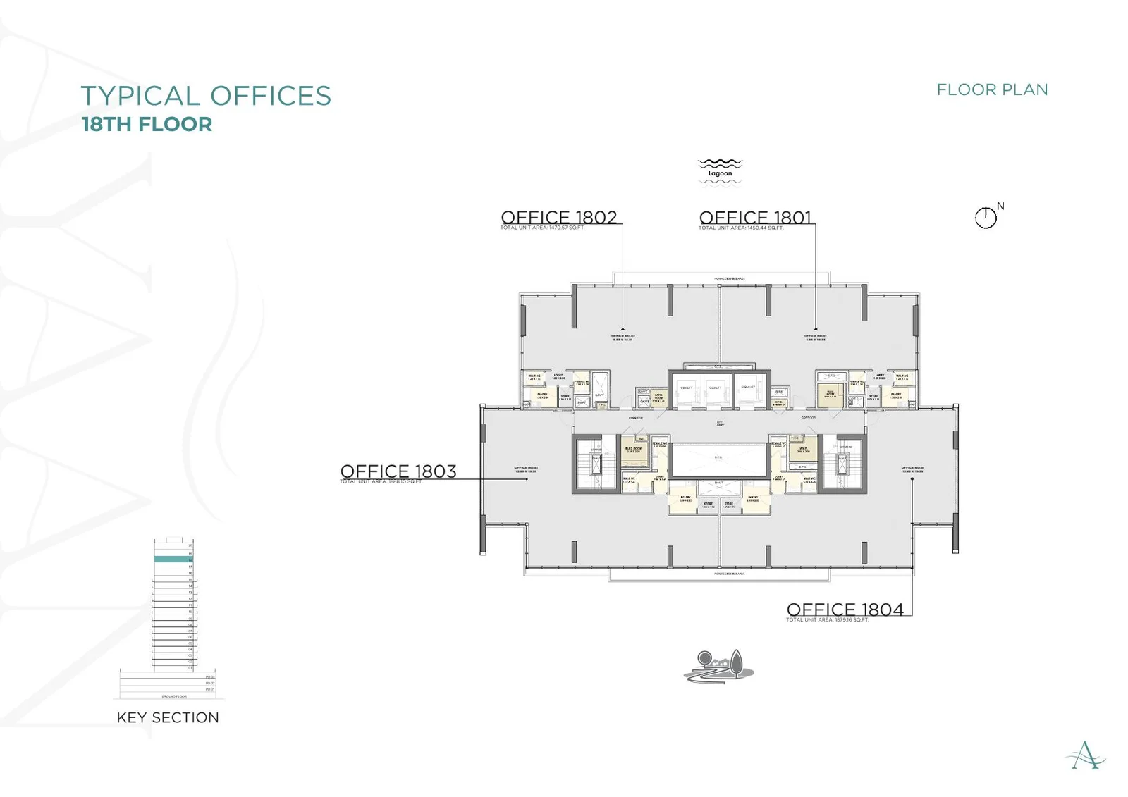 Typical Offices 18th Floor Floor Plan