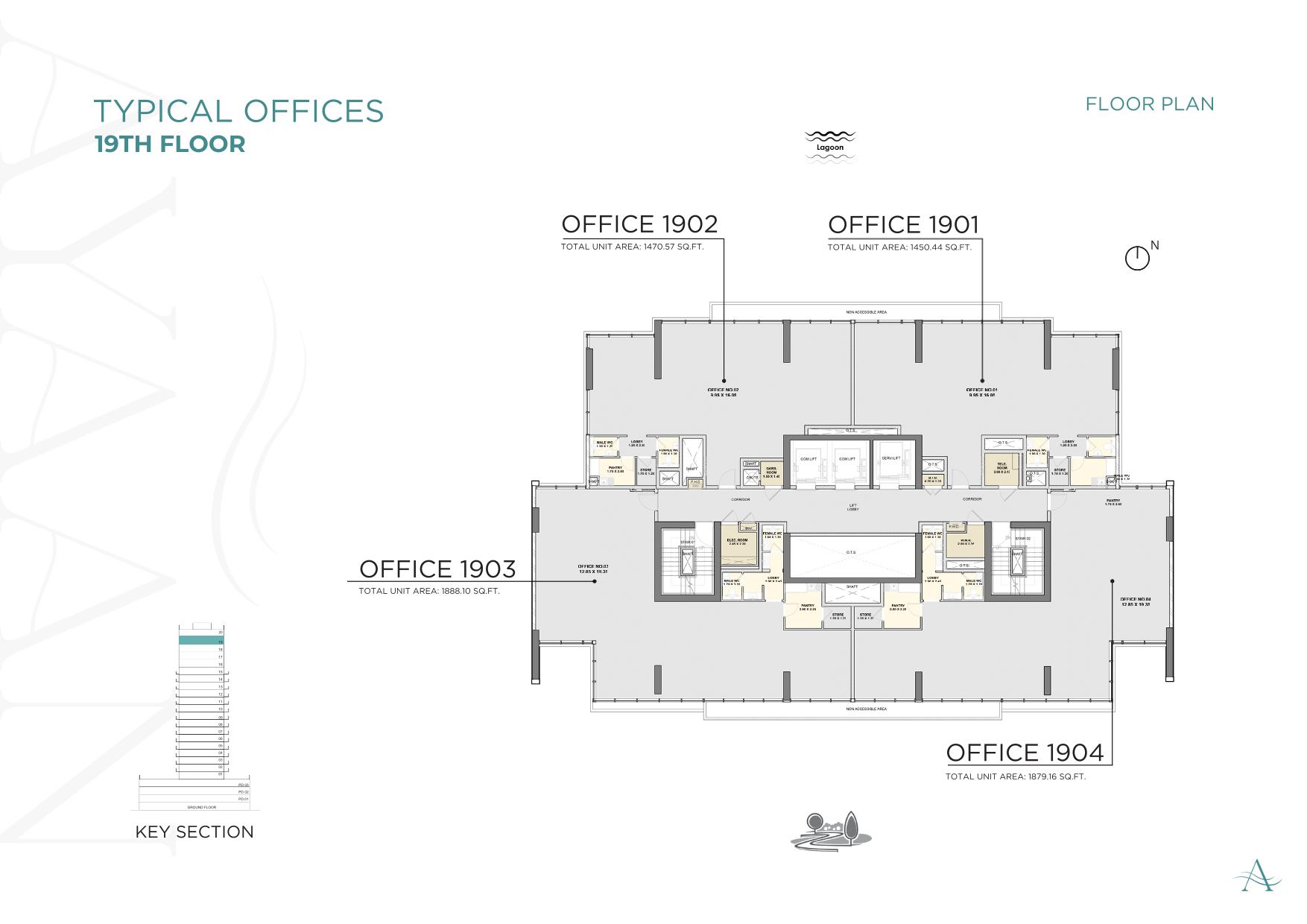 Typical Offices 19th Floor Floor Plan